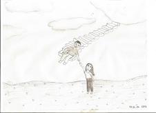 תמונה שציירה ליקוש לאחר מותו של רוי - ללא מילים...